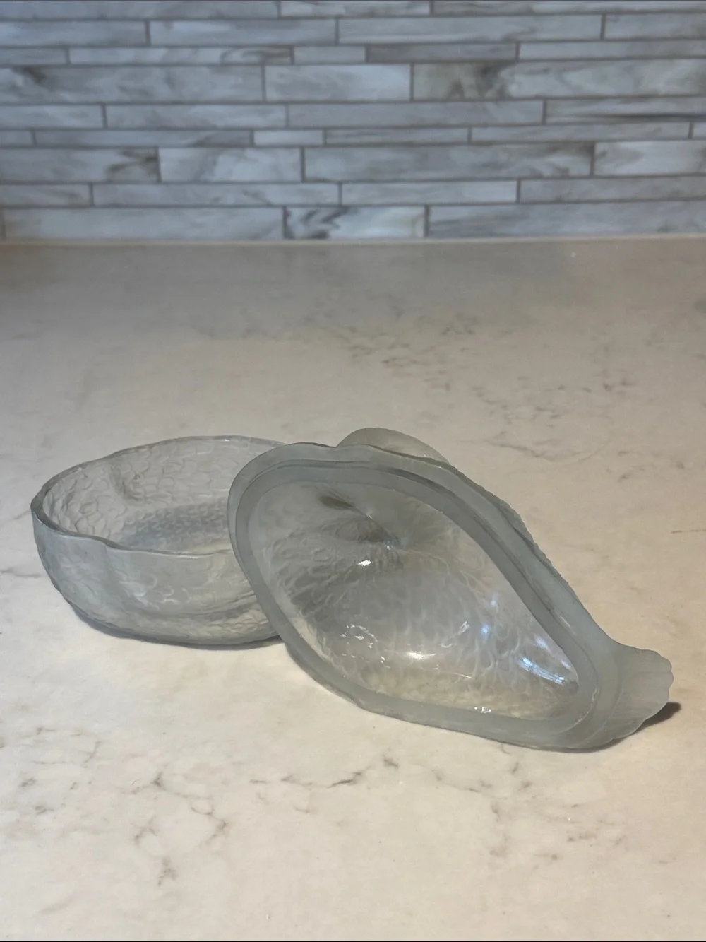 Vintage Satin Glass Covered Swan Dish
